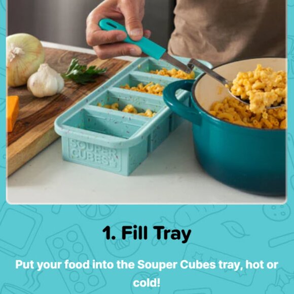 Souper Cubes 1/2-cup silicone freezer tray in aqua - Picture 7 of 11